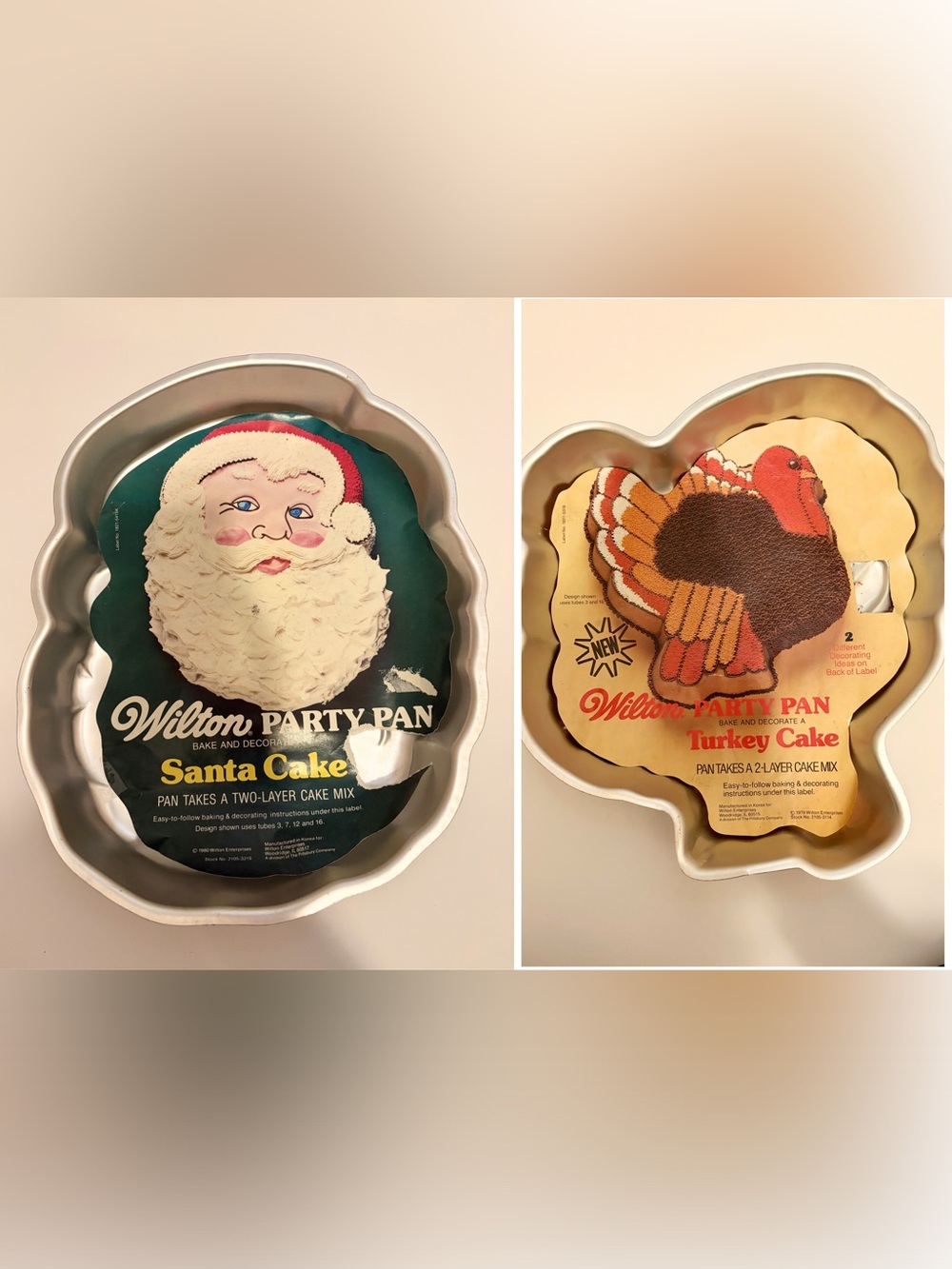 Wilton cake pan bundle - Christmas & Thanksgiving.  1979 & 1980.